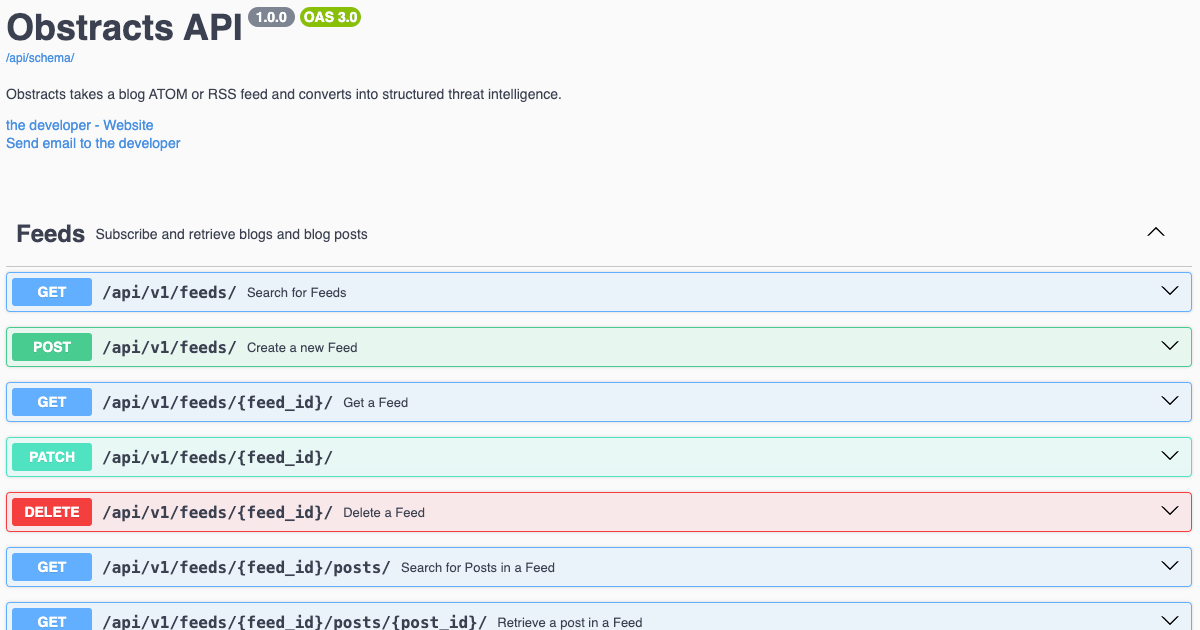 Obstracts Swagger UI Default Obstracts Swagger UI Default