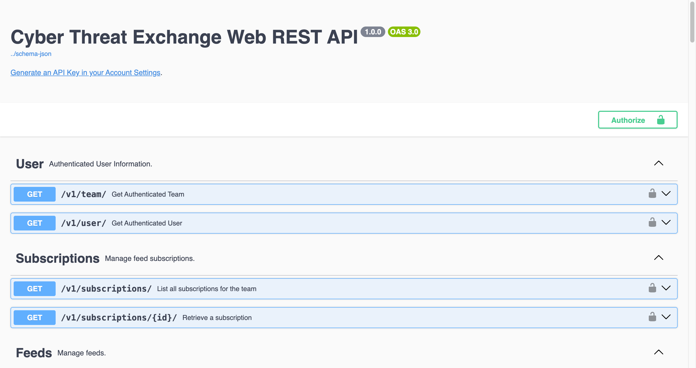 Cyber Threat Exchange REST API Specification